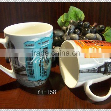 porcelain daily used mug in printed.380ml mugs