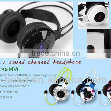 Gaming headphone 5.1 channel surround sound with decoder