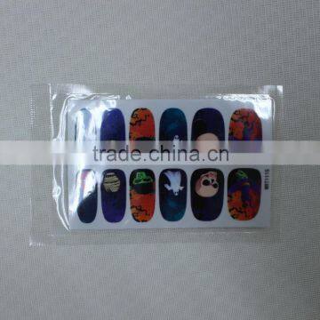 2016 Hot selling CMYK halloween decoration nail sticker wholesale