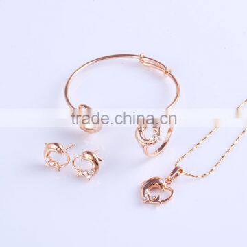 Wholesale China dolphin Shapes rose gold color Jewelry Set for Women