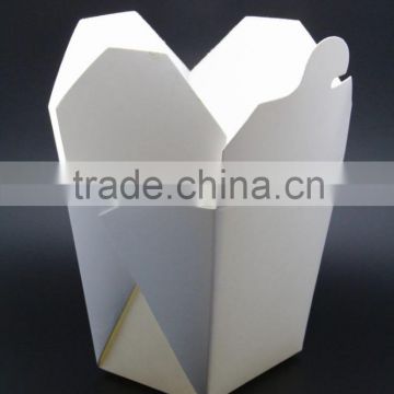 Hot sale 16oz Disposable Food Grade stronger Golden Paper Noodle Box With Handle Take Away