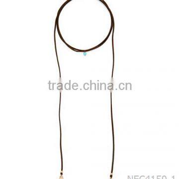 2016 Fashion Retro Long Women Chain Leaf Pendant Black Velvet Choker Necklace Quality Choice photo-4