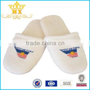 high quality chinese white terry towel hotel slippers