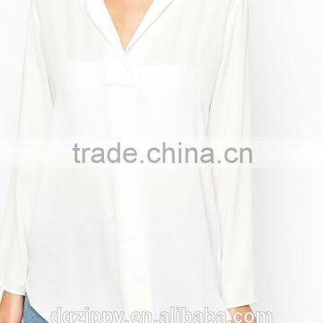 Semi-sheer Woven Fabric Longline Soft Tunic Top photo-2