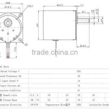 60hz 220V 2.5RPM 80kg.cm AC Gear Motors 60ktyz for CCTV Scanner photo-6