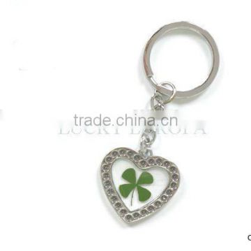 Four leaf clover heart shaped keyrings