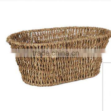 Natural oval sea grass utility storage basket