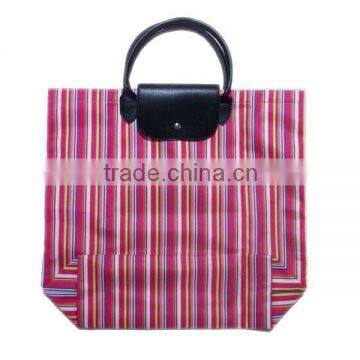 Striped Non-woven Shopping Handbag