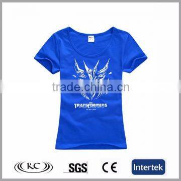 hotsale high quality stylish women blue fashion brand t-shirt