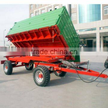 Europe type 7CX-8T 8 Ton Four wheel Side dump Trailer for 60-90HP Tractor