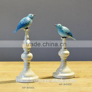 Decorative Polyresin Blue Bird Ornament, Home Decoration