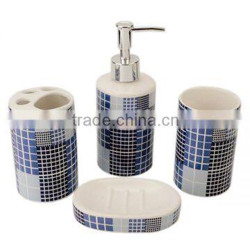 Colourful 4pcs Ceramic Bathroom Accessory Set photo-3