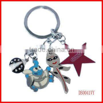 new design keyring starfish custom metal keychain