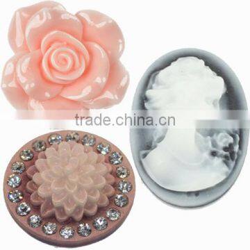 Resin flat back cabochon Resin Cameo