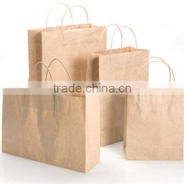 Hand brown customized printed kraft paper bags resealable