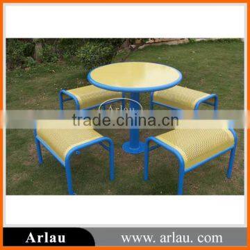 New style colorful steel outdoor garden round table and chair set