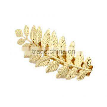 A-1116 Cute Olive Branch Hair Accessory Little Gold Plated Leaves Formed Branch Barrette Hair Pins For Women