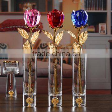 Crystal Rose Gift Items Royal Blue Wedding Decorations photo-2