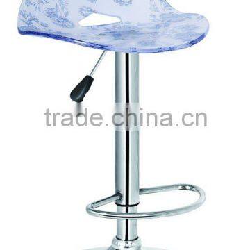 Acrylic bar stools with flower pictures