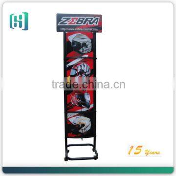 professional custom double sides hot selling ratail metal safety motorcycle helmet display rack