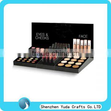 manufacturer black acrylic display stand for cosmetic, plexiglass eyeshadow lipstick display stand