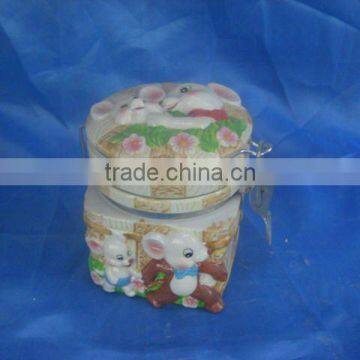 ceramic seal jar with embossed