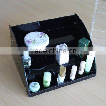 custom made acrylic display cosmetic product display stands , black display for cosmetic