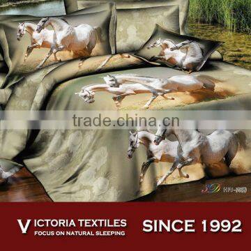 horse pattern reactive printed doona duvet quilt cover bed set 3D