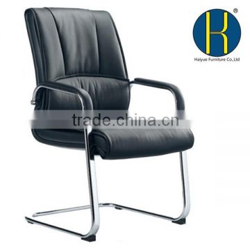 Stable Metal Leather Chair, Durable Meeting Conference Office Chair, Leather Metal Visitor Chair