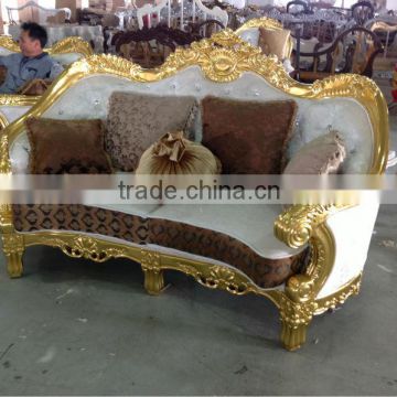 big size for heavy people arabic style luxury gold gilded fabric sofa set