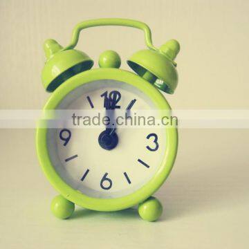 4 inches double twin bell metal twin bell alarm clock for gift