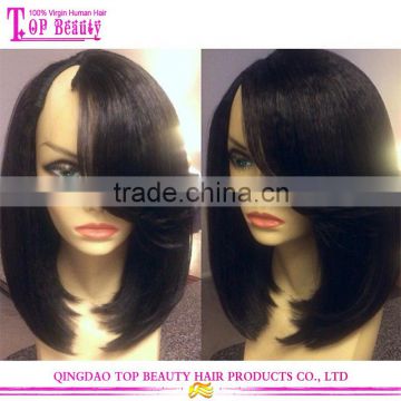 Bod Style Layered Wigs Virgin Brazilian Bob U Part Wig Left Side