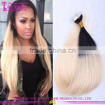 Color #1b/27 peruvian ombre remy tape hair extensions wholesale cheap tape hair extensions