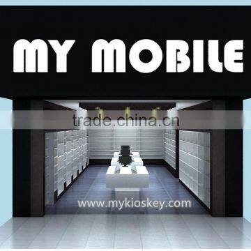 high quality customized phone display cabinet | phone kiosk store design for mall