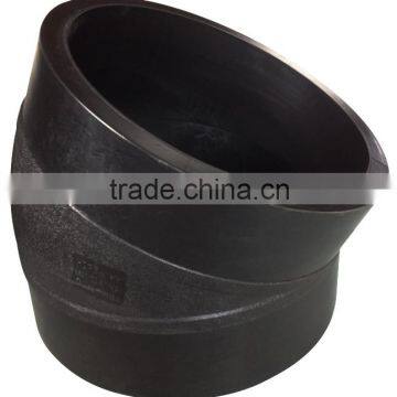 Heavy calibre 22.5 degree elbow HDPE pipe fittings