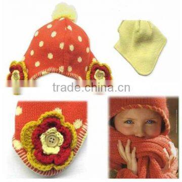 factory quality guarantee infant crochet cap with flower