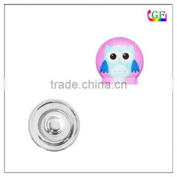 Newest Owl antique Silver color Snap Charm button