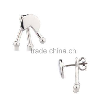 Silver colored girl daily wear crown stud earrings wholesale