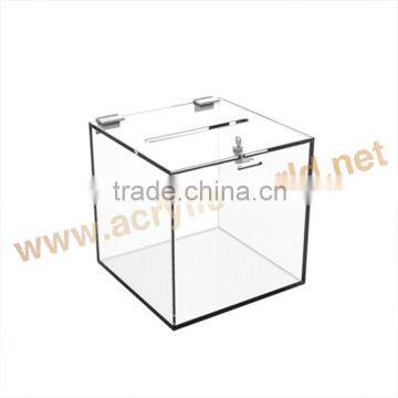 hot sale acrylic Donation Box With Brochure Holder