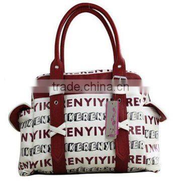 Number print fashion Ladies PU shopping bag