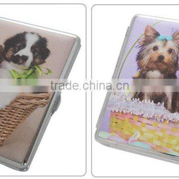 Linen Leather Decorative Pattern Metal Cigarette Case/holder/box Pet Design WB-21
