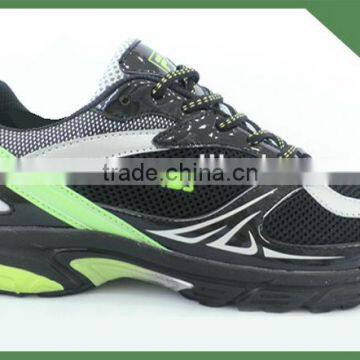 Black sports running shoes