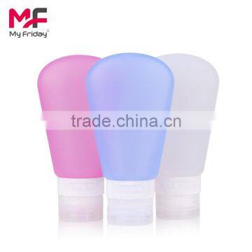 Portable soft silicone travel bottles set