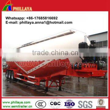 Tri-axle Dry Bulk Cement Tanker , Cement Bulker Truck Trailers With Air Compressor photo-3