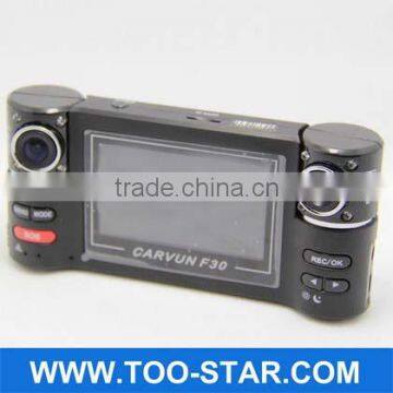True Dual 720P Double lens Driving recorder H.264 HD Car DVR Camcorder F20 1280*720 G-Sensor Camera