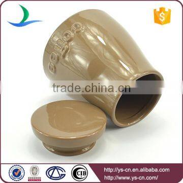 Modern Brown Ceramic Coffee Storage Jar photo-3