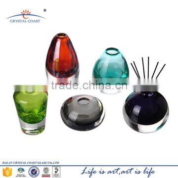 small empty bathroom fragrance reed diffuser glass bottle reed