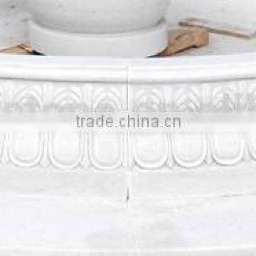 Fish Carved White Marble Garden Fountain photo-4