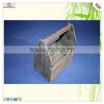 Ручная антикварная деревянная стойка для хранения бутылок пива и вина photo-2