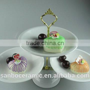 Iron Two Tier White Stand for Cake, Wedding Cake Stand in Dishes & Plates, OEM Service photo-2